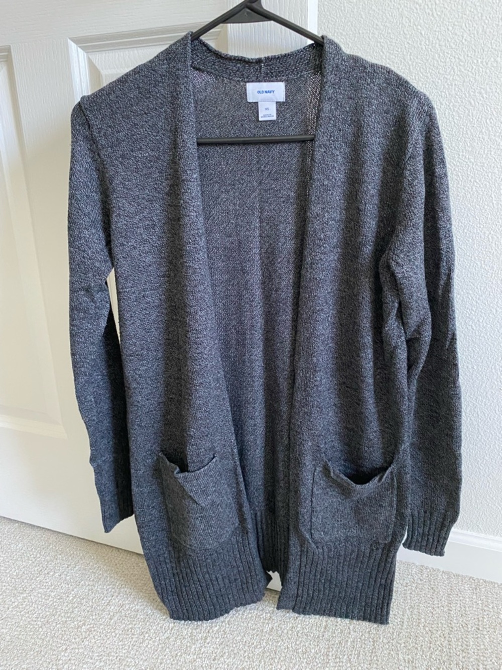 Old Navy Open-Front Gray Longline Pocket Cardigan Sweater XS